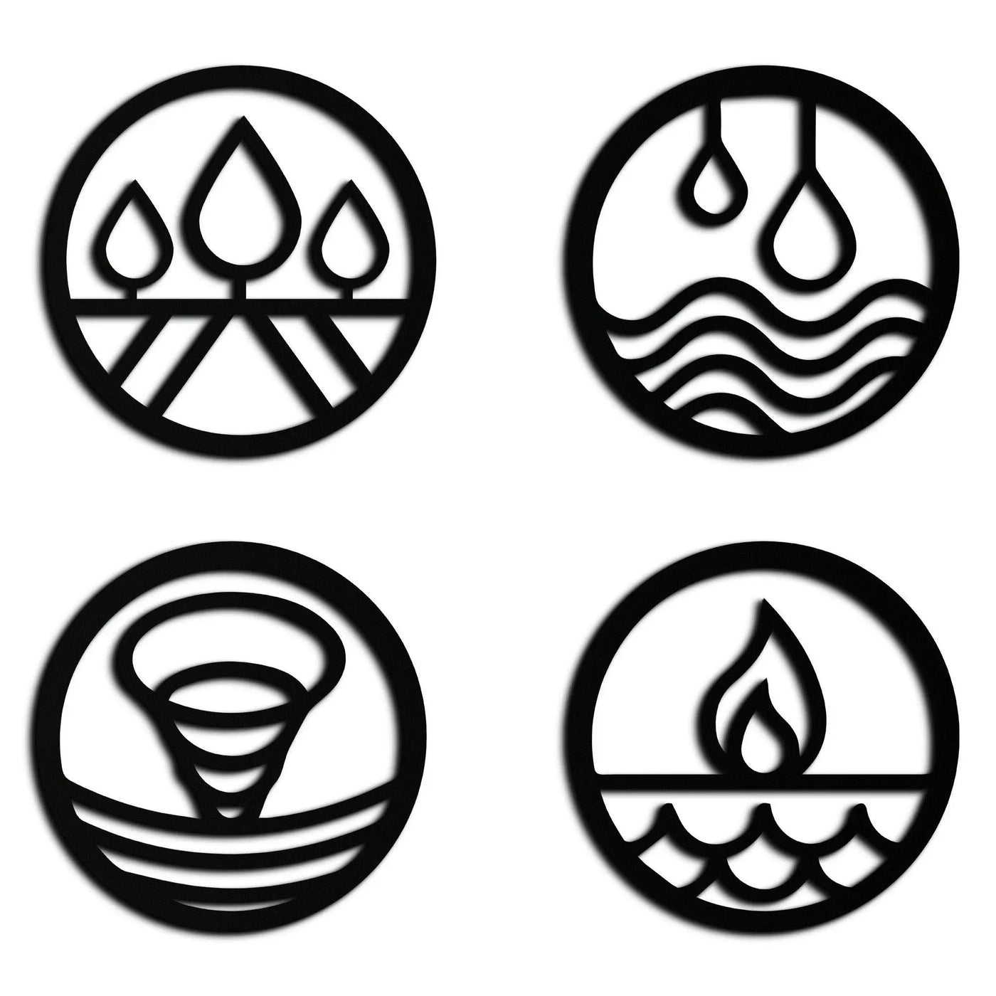 Four Elements Metal Wall Art - Steel Wall Decor for Home and Office - KAF010 by Enova Art