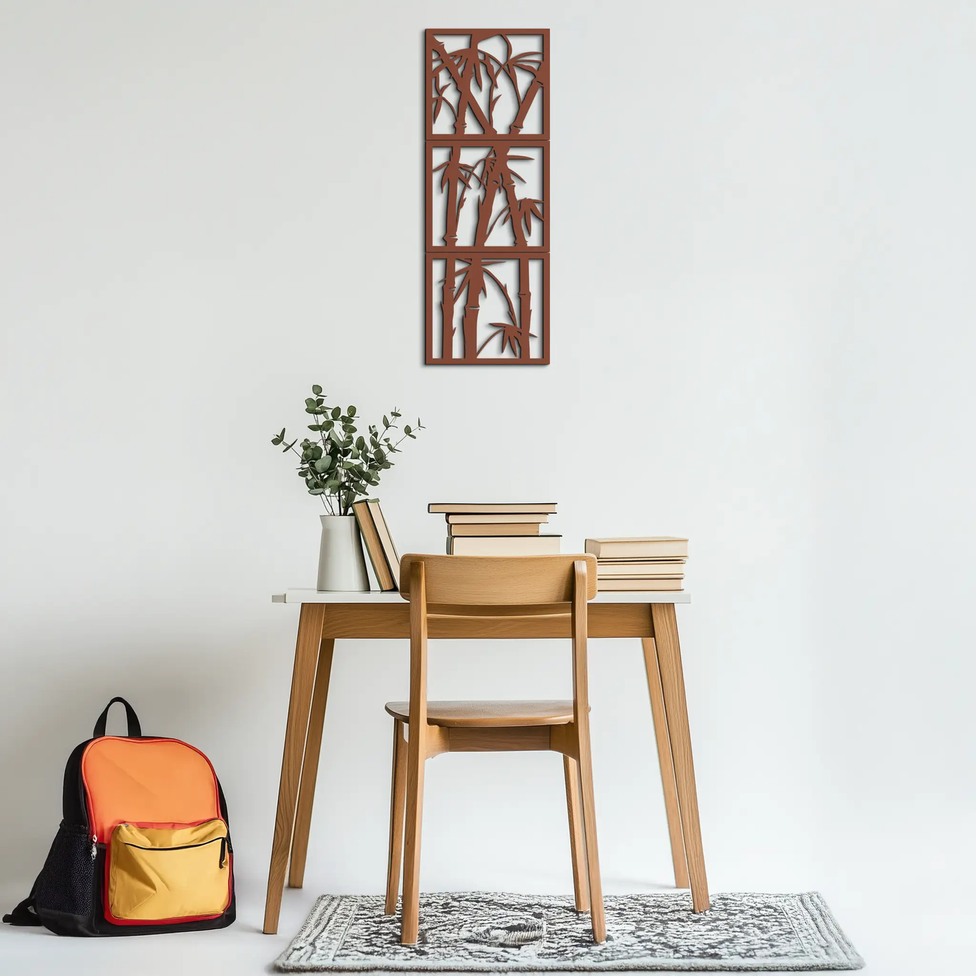 Bamboo Panel Metal Wall Art - Steel Wall Decor for Home and Office - KAF011 by Enova Art