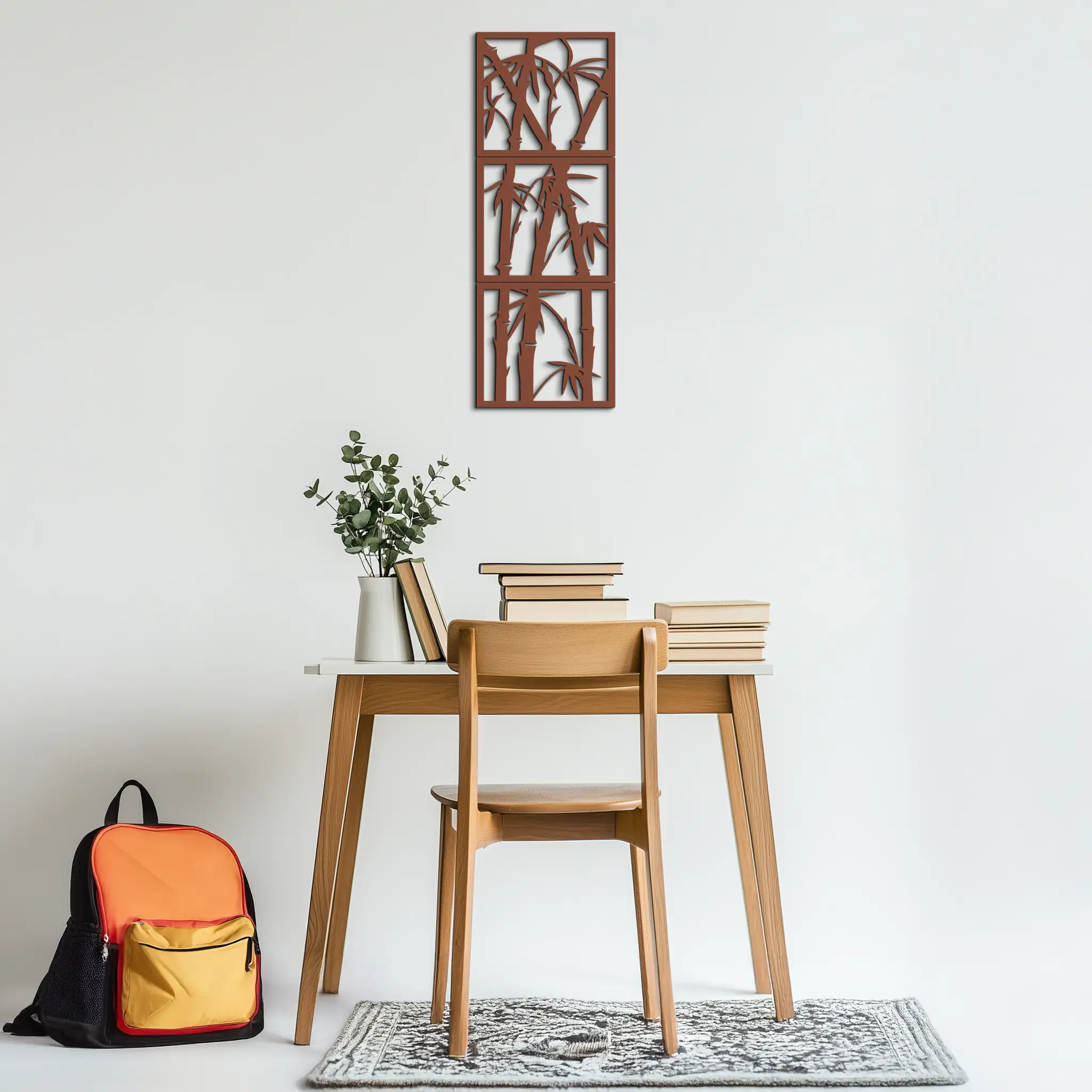 Bamboo Panel Metal Wall Art - Steel Wall Decor for Home and Office - KAF011 by Enova Art