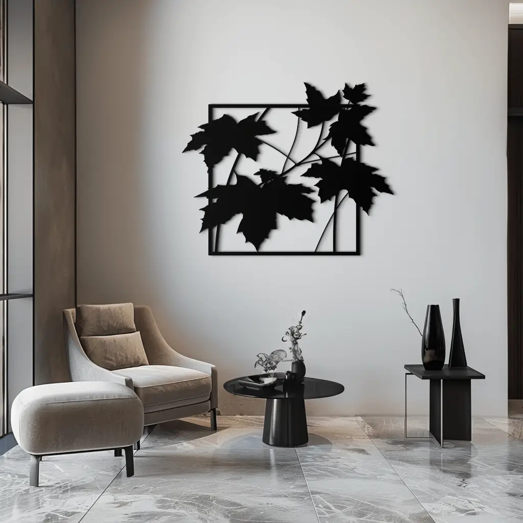 Maple Leaf Metal Wall Art - Steel Wall Decor for Home and Office - KAF012 by Enova Art