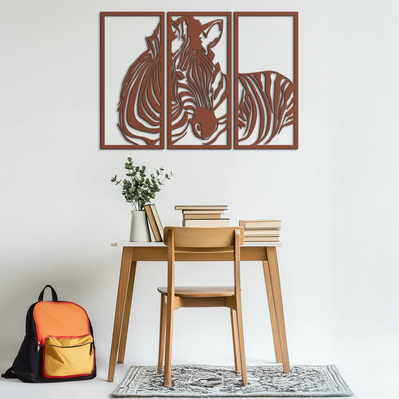 Zebra Panel Metal Wall Art - Steel Wall Decor for Home and Office - KAF014 by Enova Art