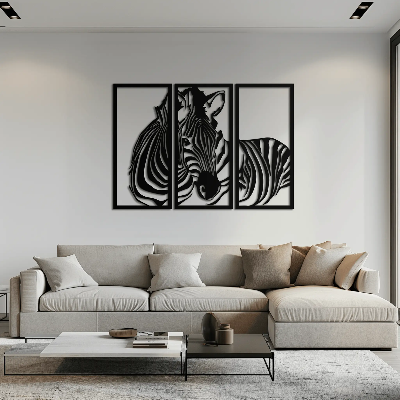 Zebra Panel Metal Wall Art - Steel Wall Decor for Home and Office - KAF014 by Enova Art