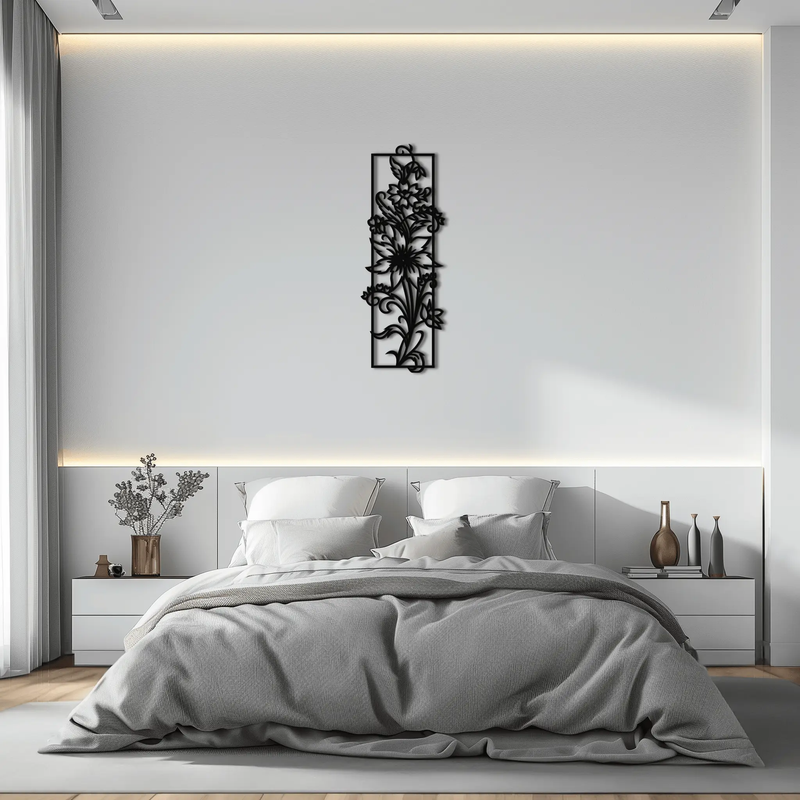 Floral Panel Metal Wall Art - Steel Wall Decor for Home and Office - KAF015 by Enova Art