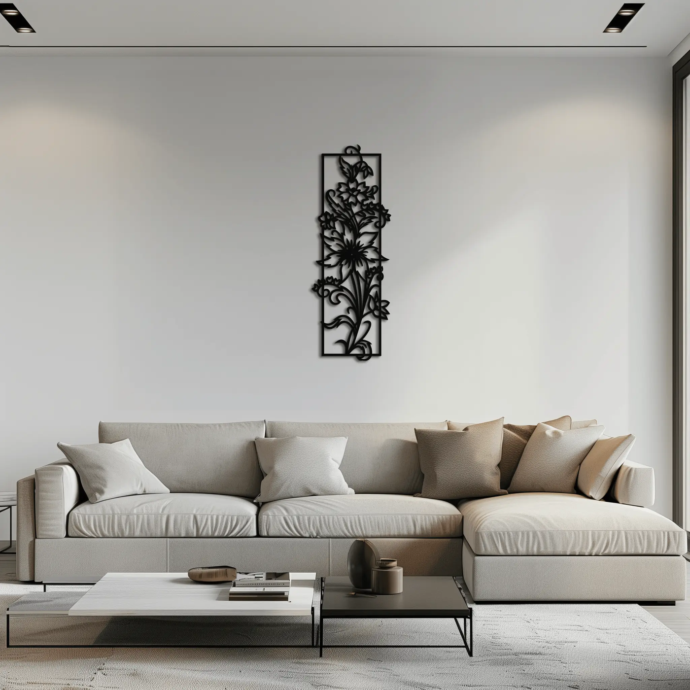 Floral Panel Metal Wall Art - Steel Wall Decor for Home and Office - KAF015 by Enova Art