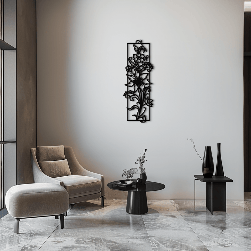 Floral Panel Metal Wall Art - Steel Wall Decor for Home and Office - KAF015 by Enova Art