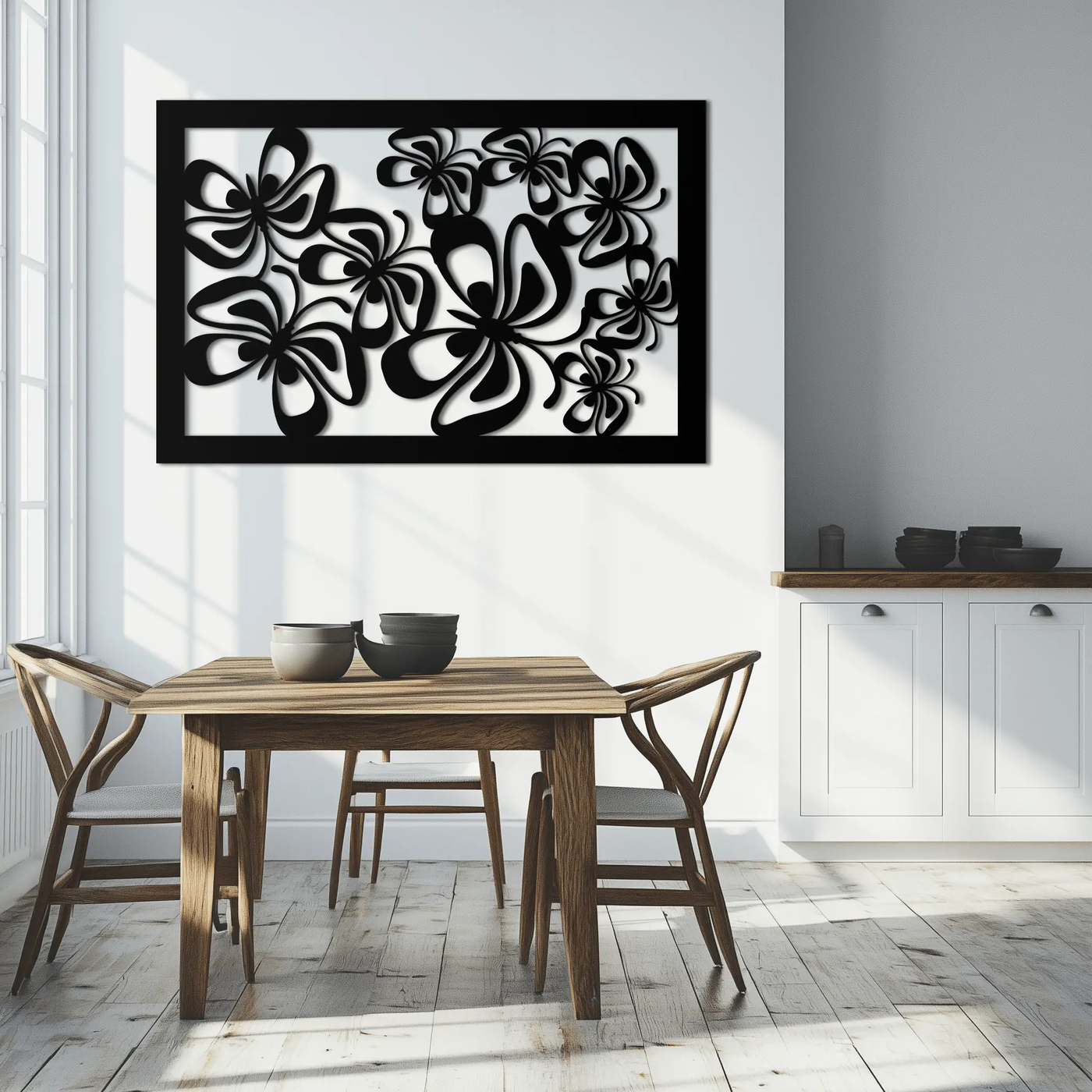 Floral Burst Metal Wall Art - Steel Wall Decor for Home and Office - KAF016 by Enova Art
