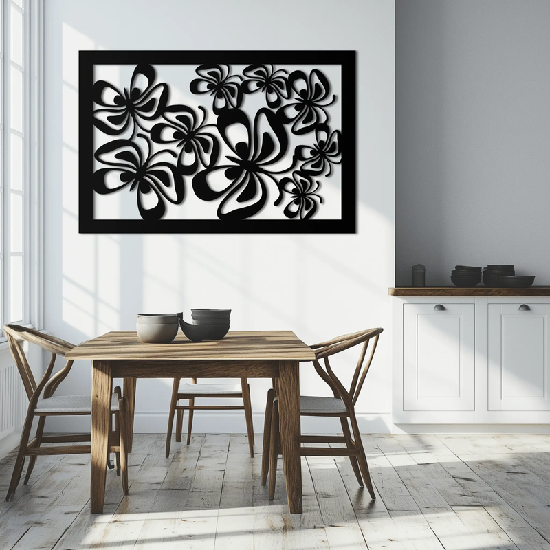 Floral Burst Metal Wall Art - Steel Wall Decor for Home and Office - KAF016 by Enova Art