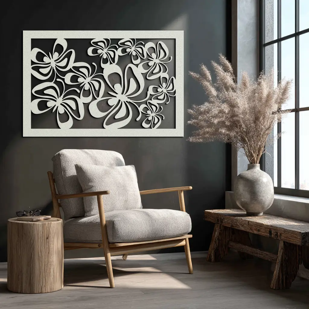 Floral Burst Metal Wall Art - Steel Wall Decor for Home and Office - KAF016 by Enova Art