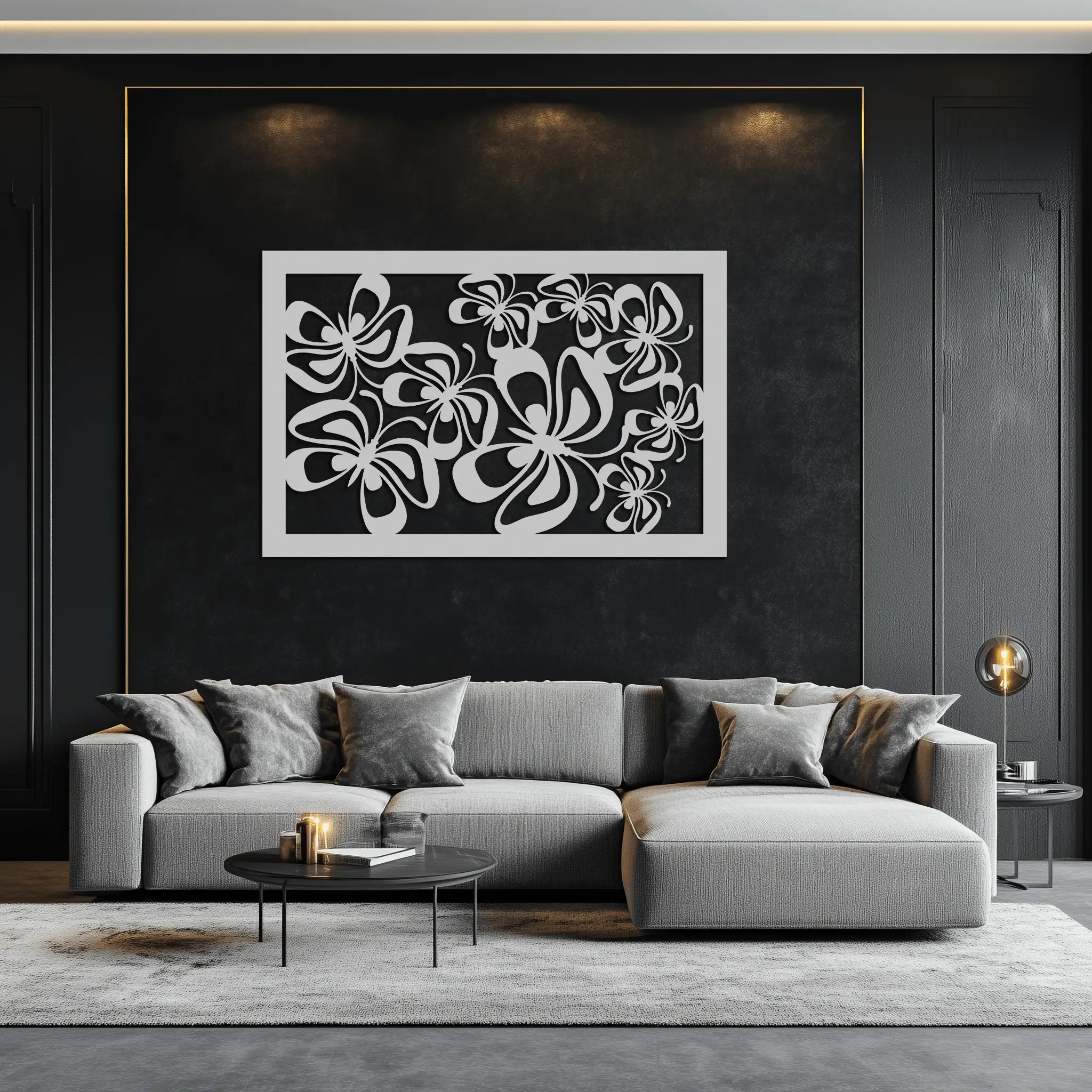 Floral Burst Metal Wall Art - Steel Wall Decor for Home and Office - KAF016 by Enova Art
