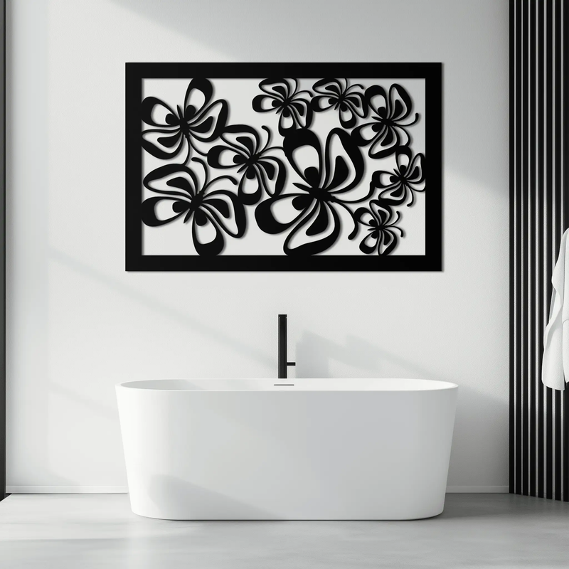 Floral Burst Metal Wall Art - Steel Wall Decor for Home and Office - KAF016 by Enova Art