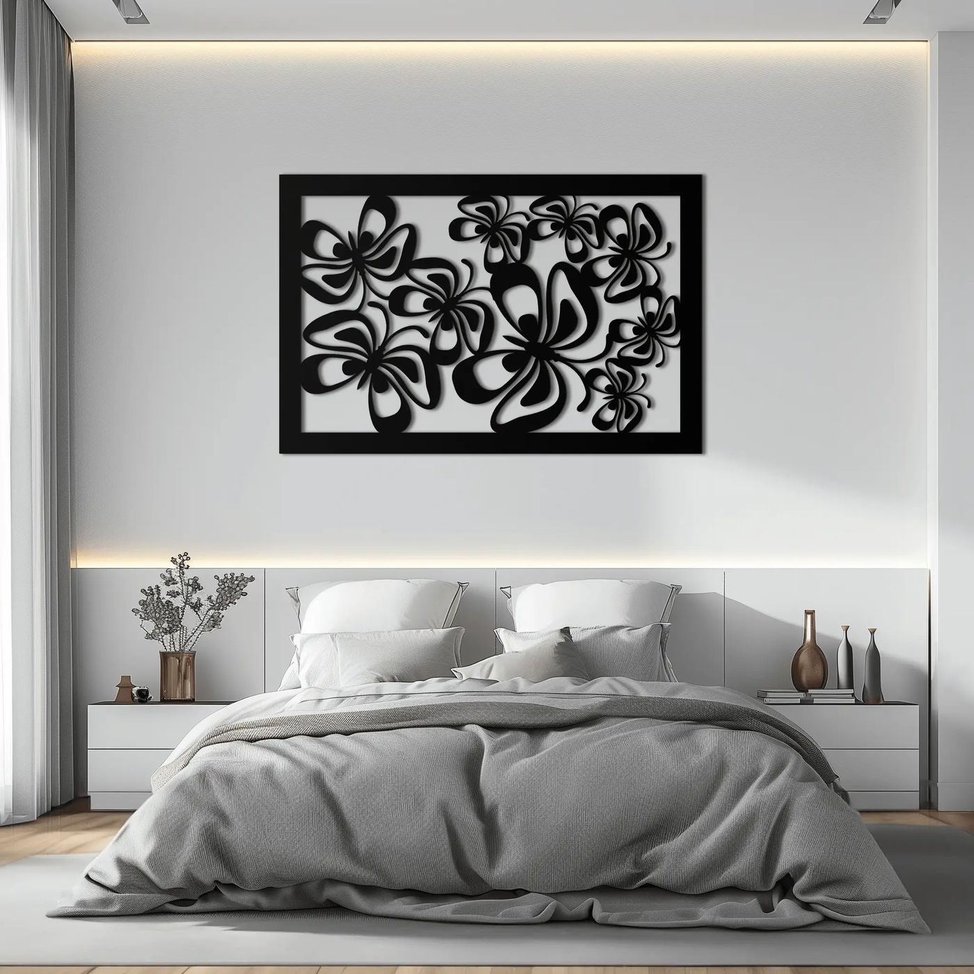Floral Burst Metal Wall Art - Steel Wall Decor for Home and Office - KAF016 by Enova Art