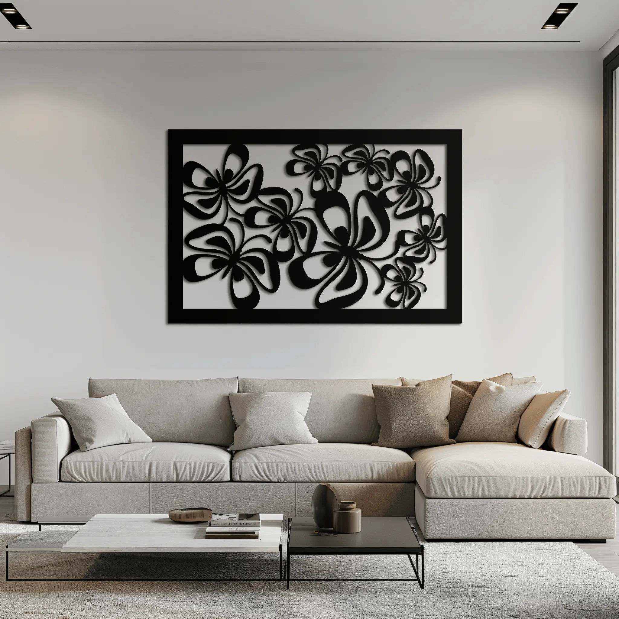 Floral Burst Metal Wall Art - Steel Wall Decor for Home and Office - KAF016 by Enova Art