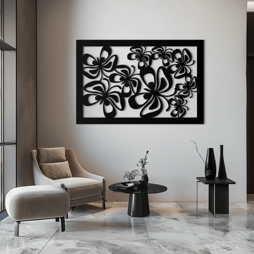 Floral Burst Metal Wall Art - Steel Wall Decor for Home and Office - KAF016 by Enova Art