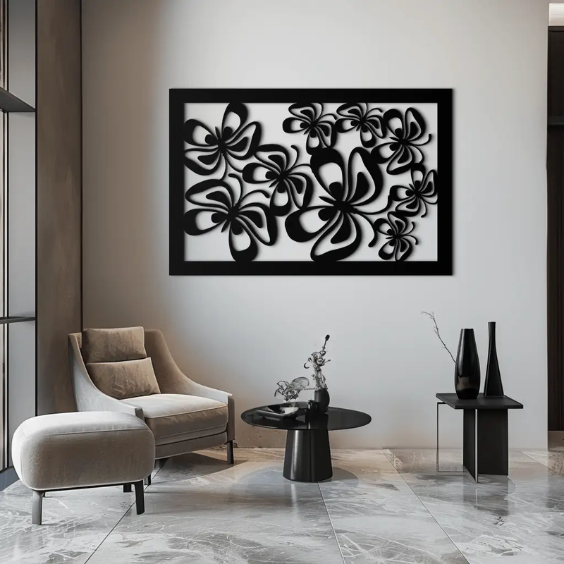 Floral Burst Metal Wall Art - Steel Wall Decor for Home and Office - KAF016 by Enova Art