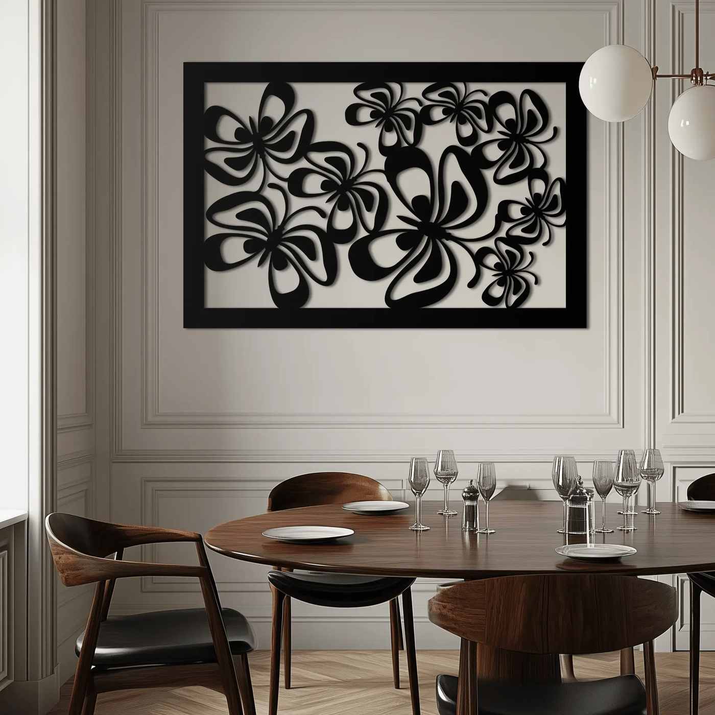 Floral Burst Metal Wall Art - Steel Wall Decor for Home and Office - KAF016 by Enova Art