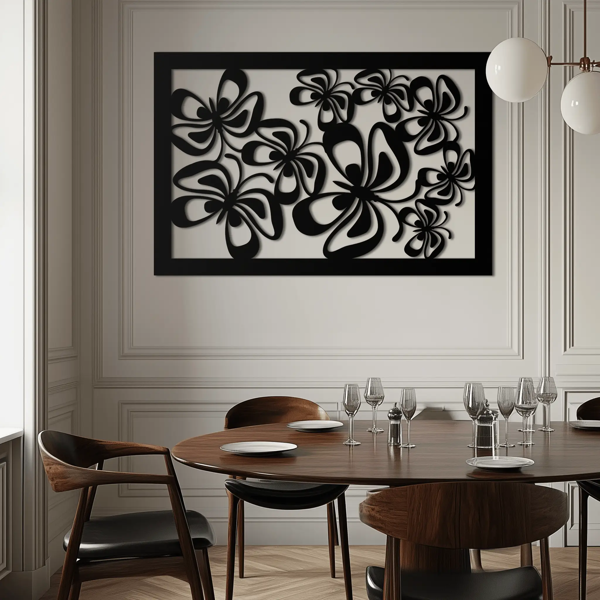 Floral Burst Metal Wall Art - Steel Wall Decor for Home and Office - KAF016 by Enova Art