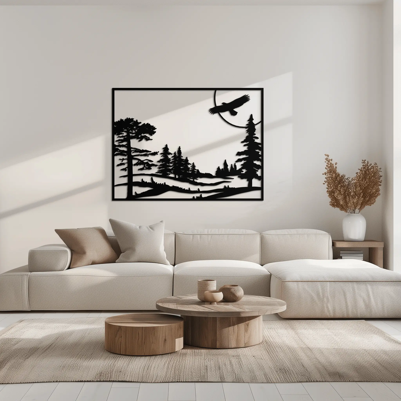 Forest Landscape Metal Wall Art - Steel Wall Decor for Home and Cabin - KAF018 by Enova Art