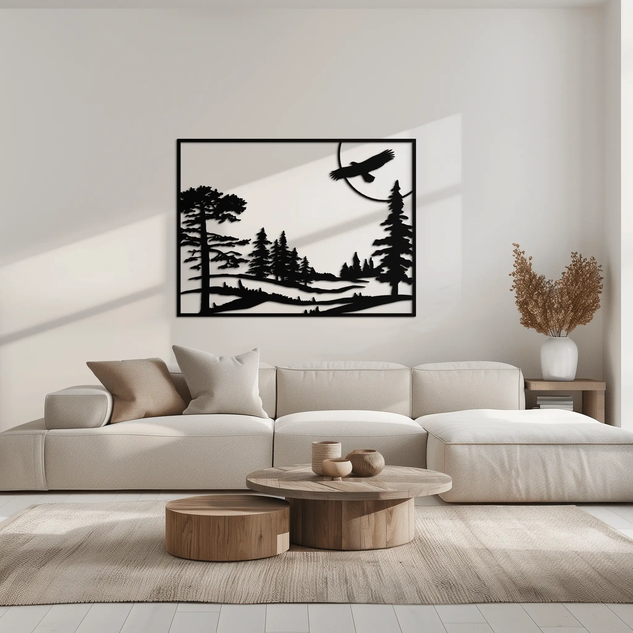 Forest Landscape Metal Wall Art - Steel Wall Decor for Home and Cabin - KAF018 by Enova Art