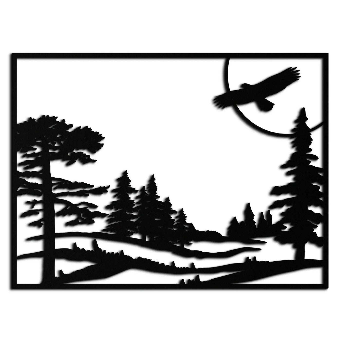 Forest Landscape Metal Wall Art - Steel Wall Decor for Home and Cabin - KAF018 by Enova Art