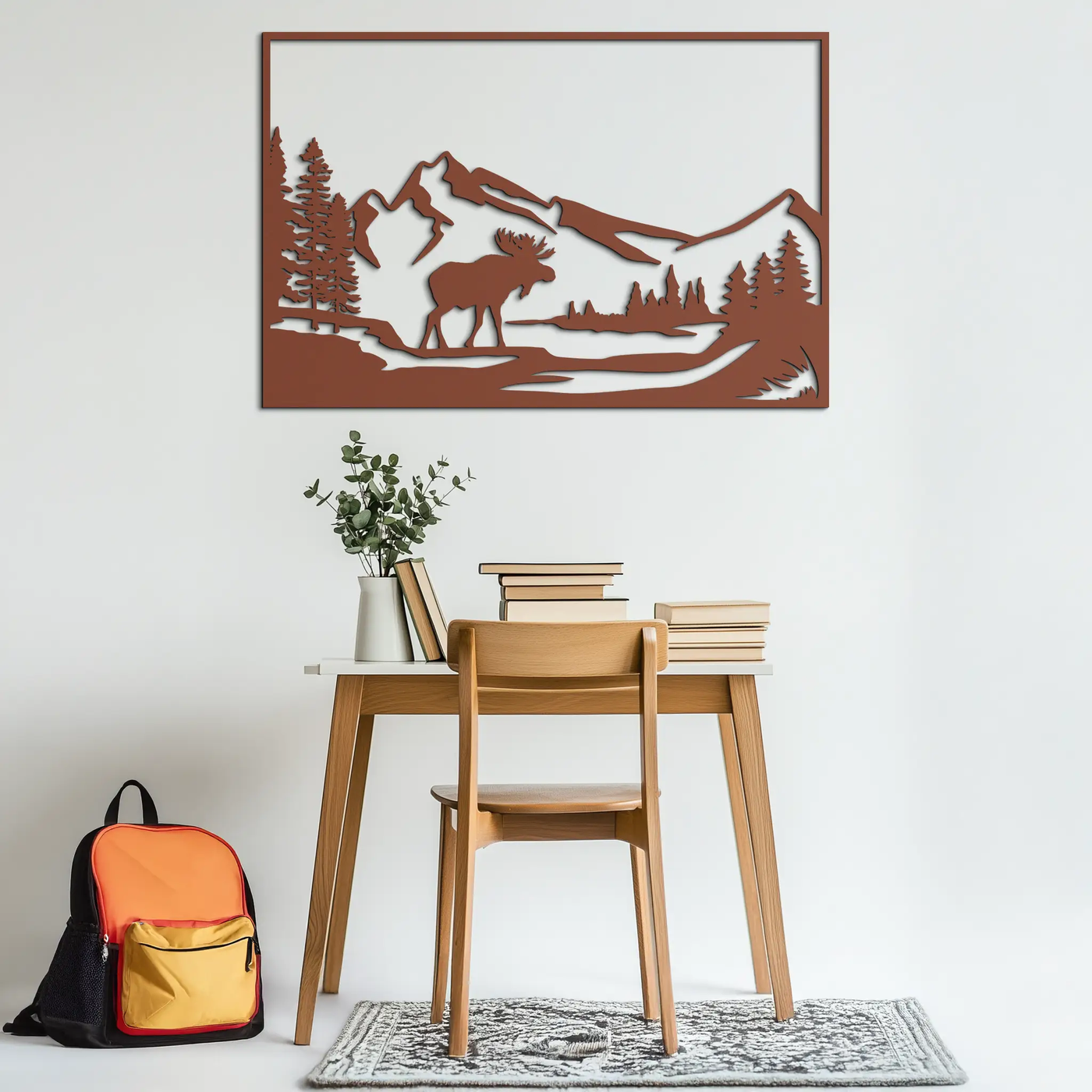 Mountain Moose Metal Wall Art - Steel Wall Decor for Home and Cabin - KAF020 by Enova Art