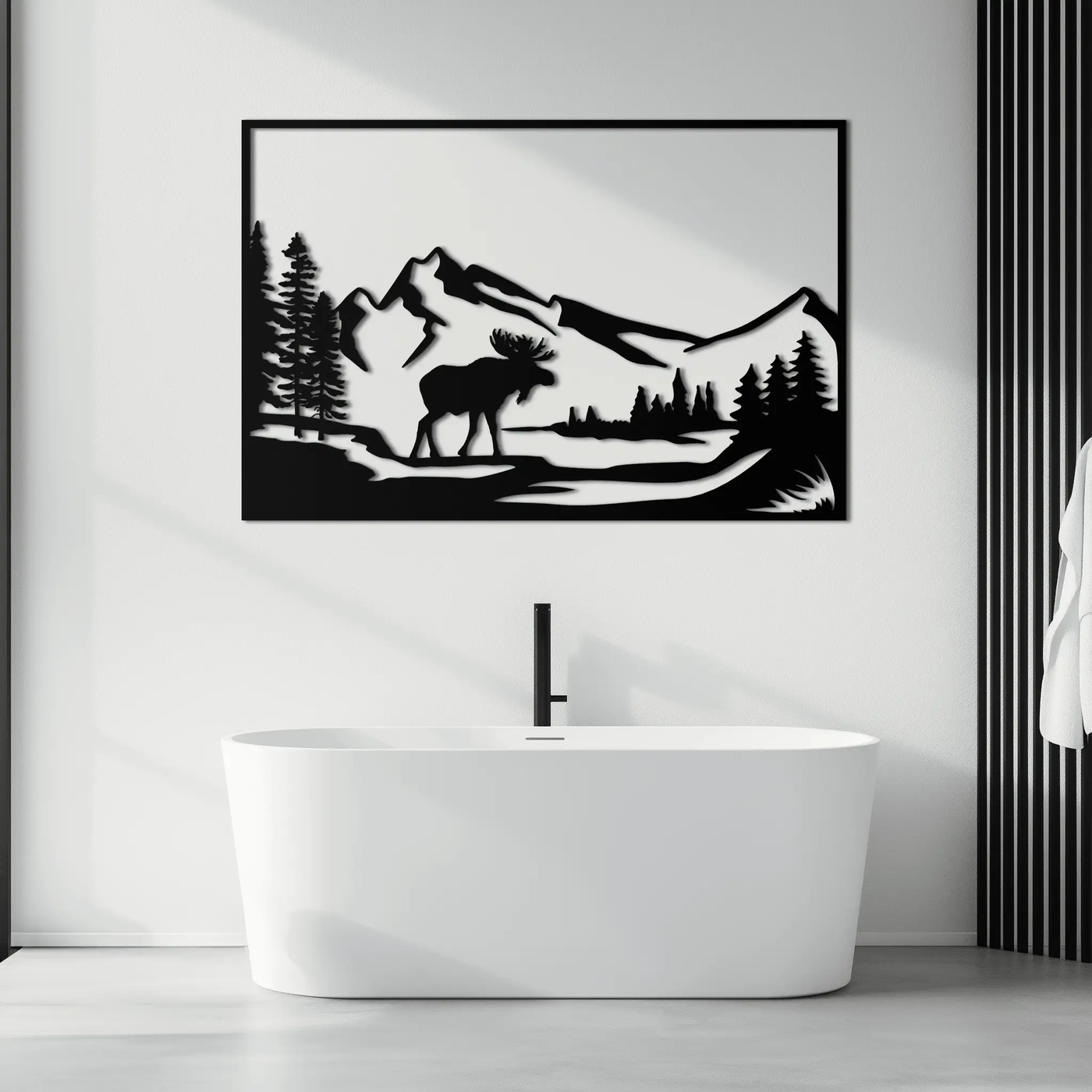 Mountain Moose Metal Wall Art - Steel Wall Decor for Home and Cabin - KAF020 by Enova Art