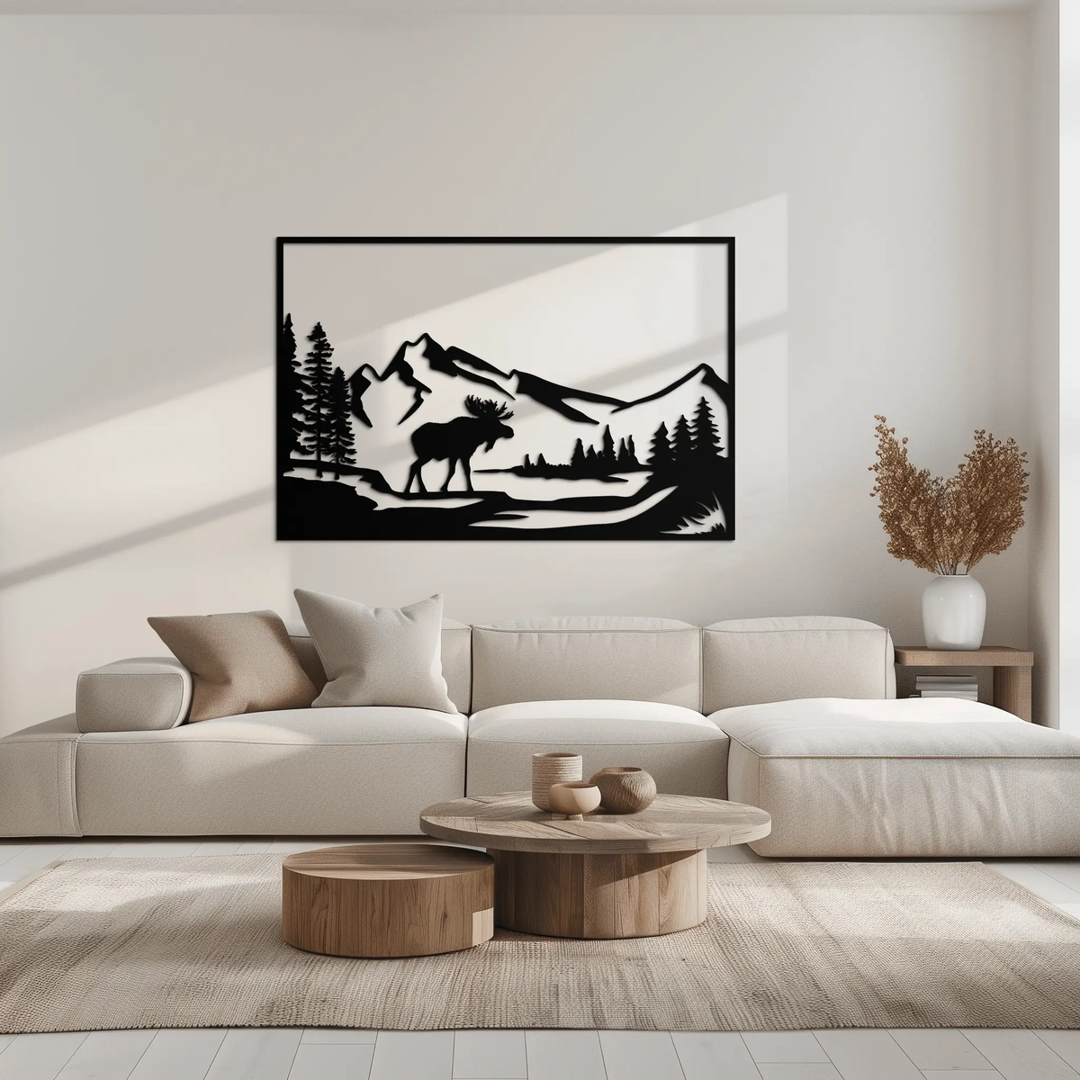 Mountain Moose Metal Wall Art - Steel Wall Decor for Home and Cabin - KAF020 by Enova Art