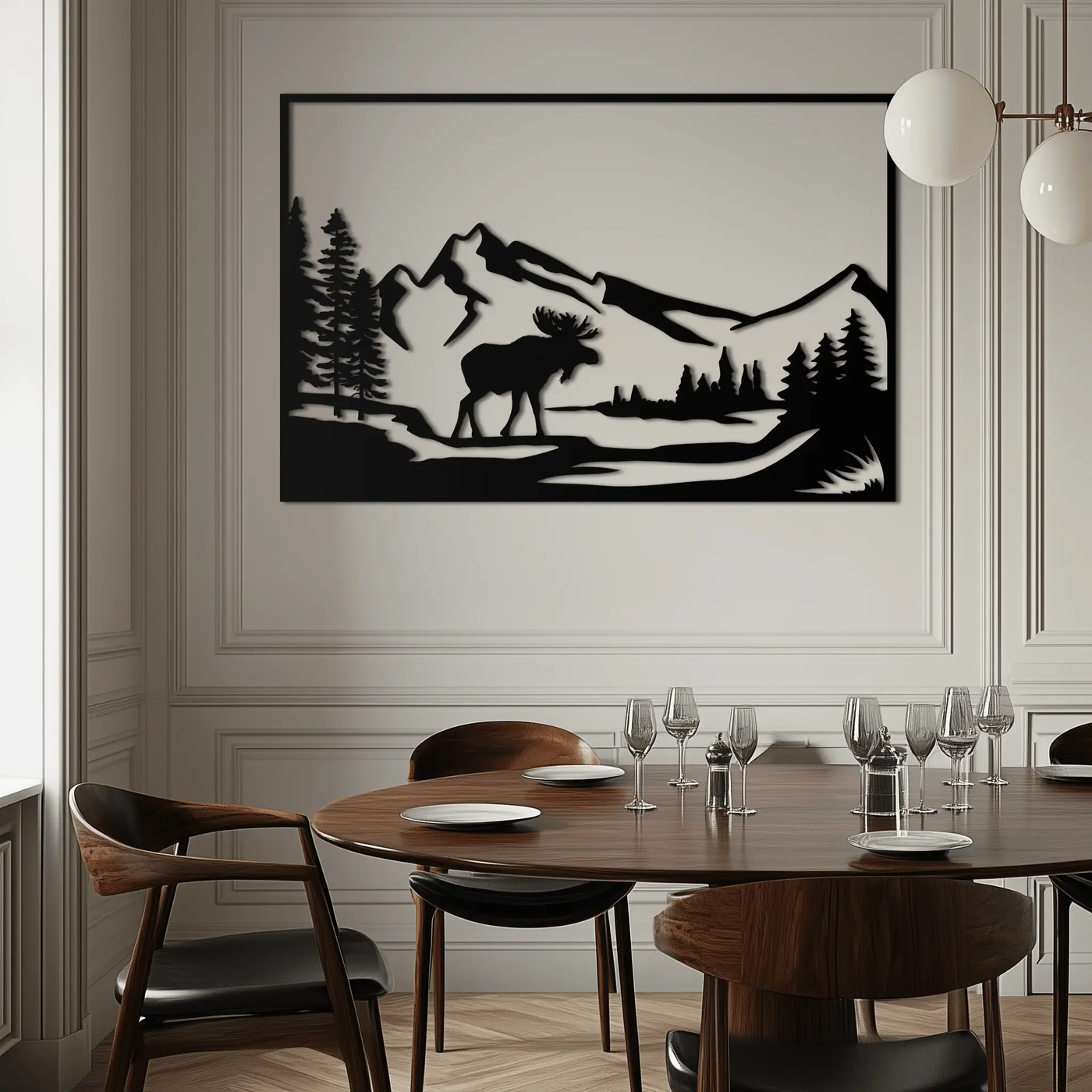 Mountain Moose Metal Wall Art - Steel Wall Decor for Home and Cabin - KAF020 by Enova Art