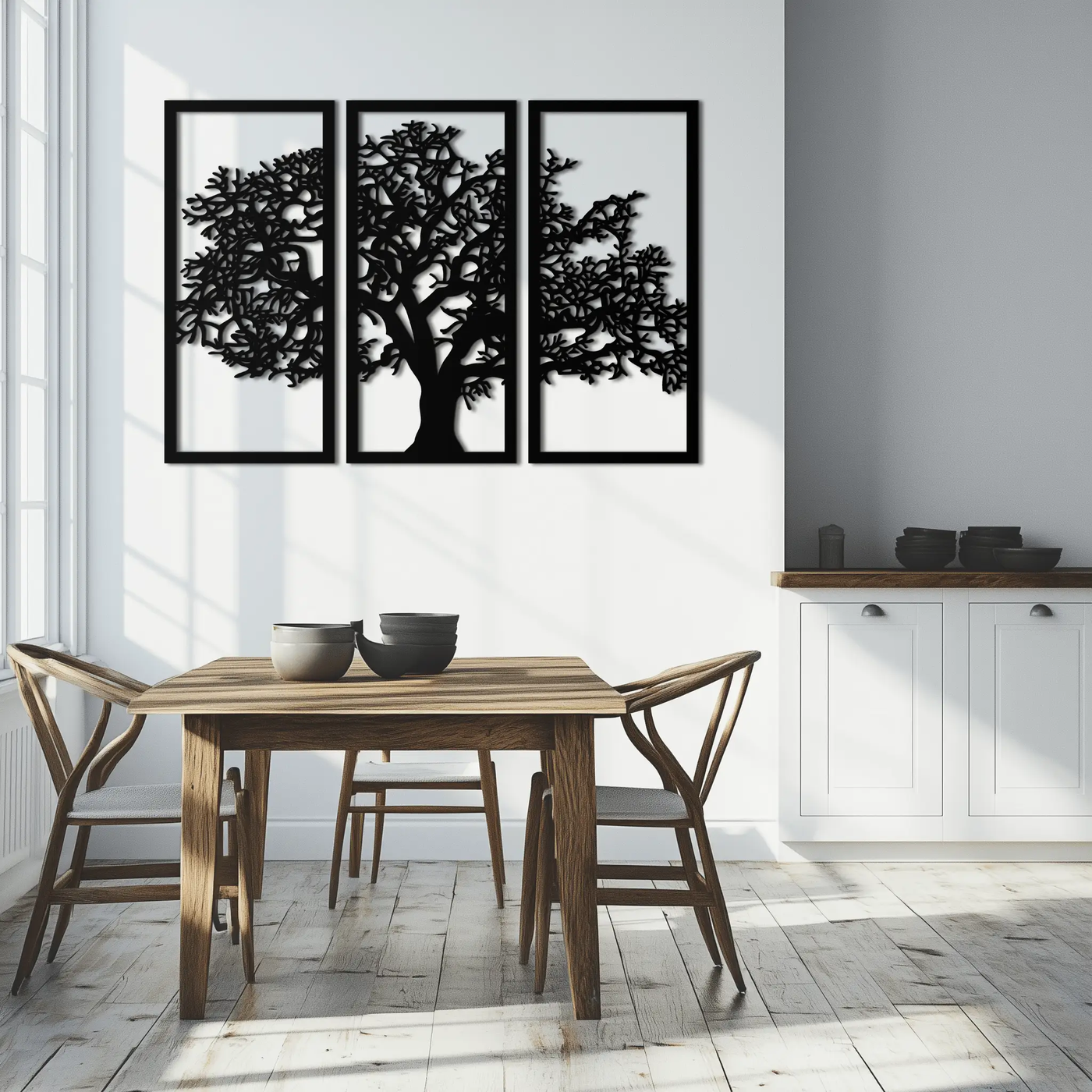 Tree of Life Metal Wall Art - Three-Panel Steel Wall Decor for Home and Office - KAF021 by Enova Art
