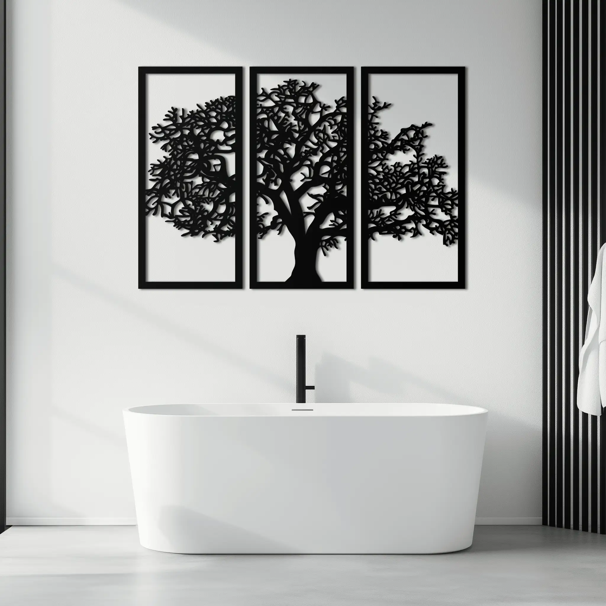 Tree of Life Metal Wall Art - Three-Panel Steel Wall Decor for Home and Office - KAF021 by Enova Art