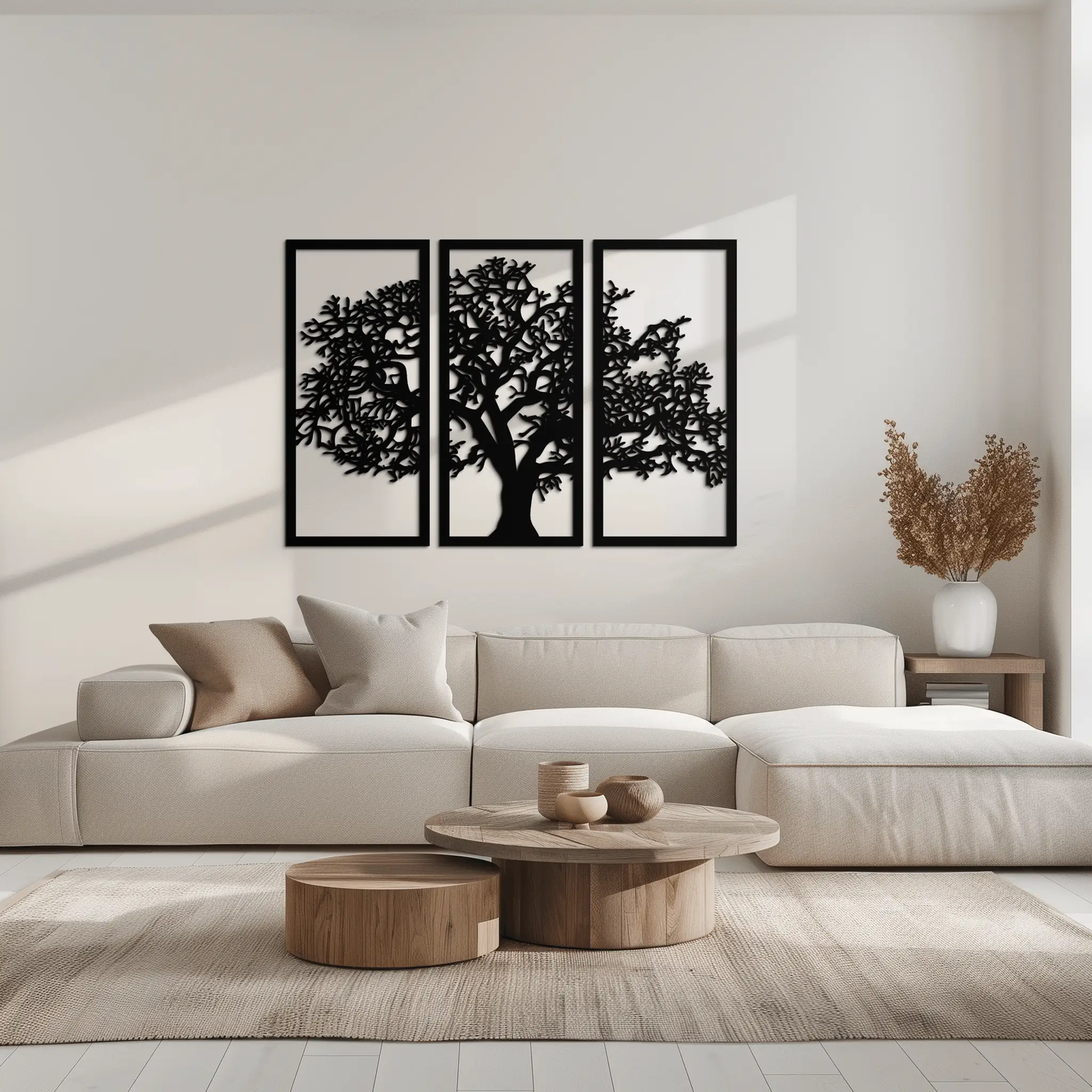 Tree of Life Metal Wall Art - Three-Panel Steel Wall Decor for Home and Office - KAF021 by Enova Art