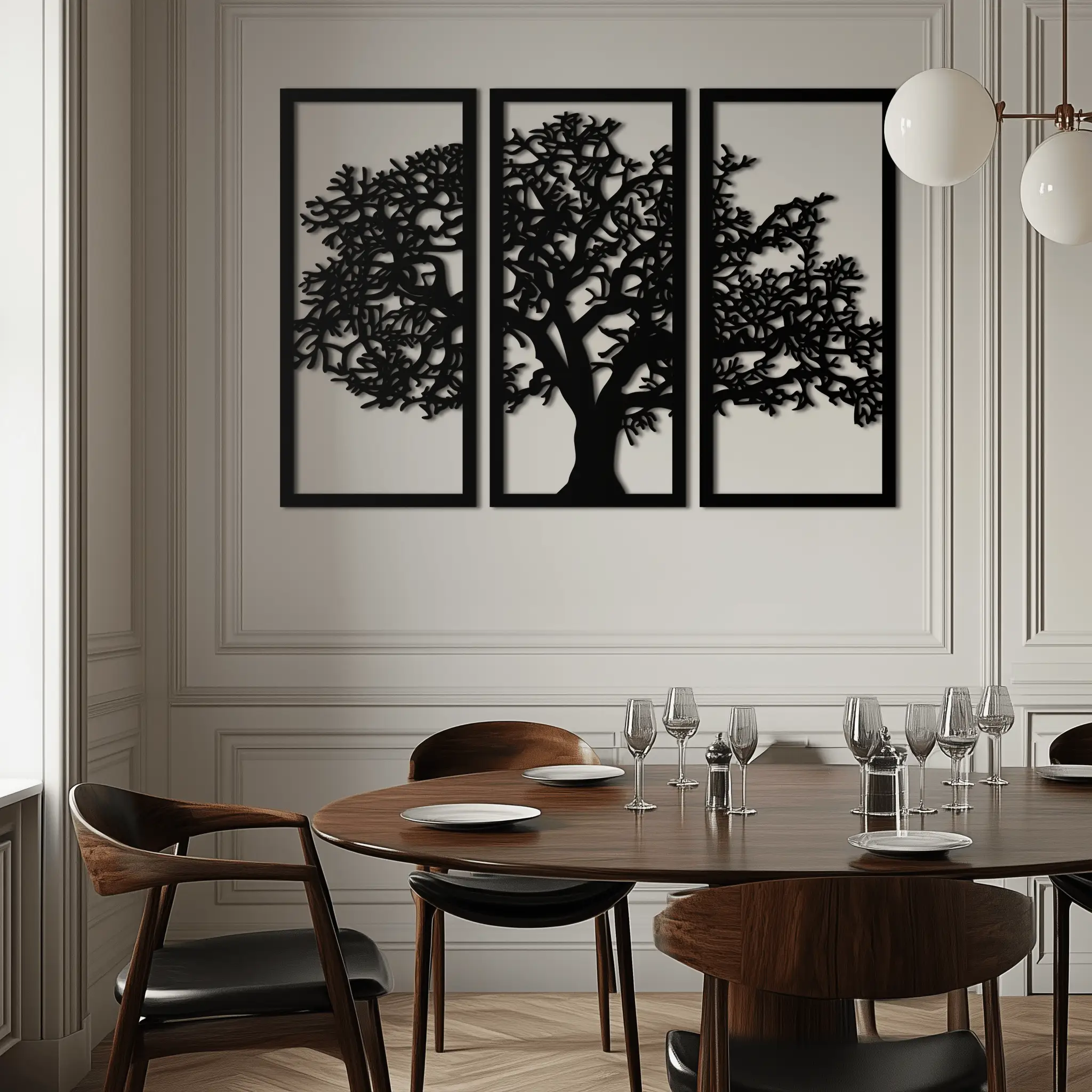 Tree of Life Metal Wall Art - Three-Panel Steel Wall Decor for Home and Office - KAF021 by Enova Art