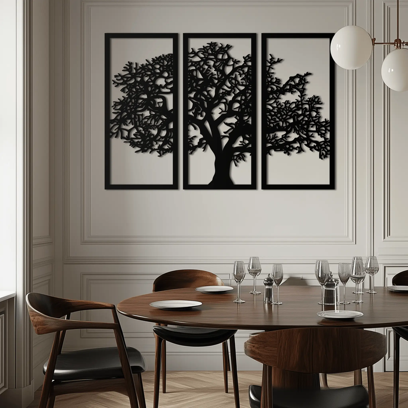 Tree of Life Metal Wall Art - Three-Panel Steel Wall Decor for Home and Office - KAF021 by Enova Art
