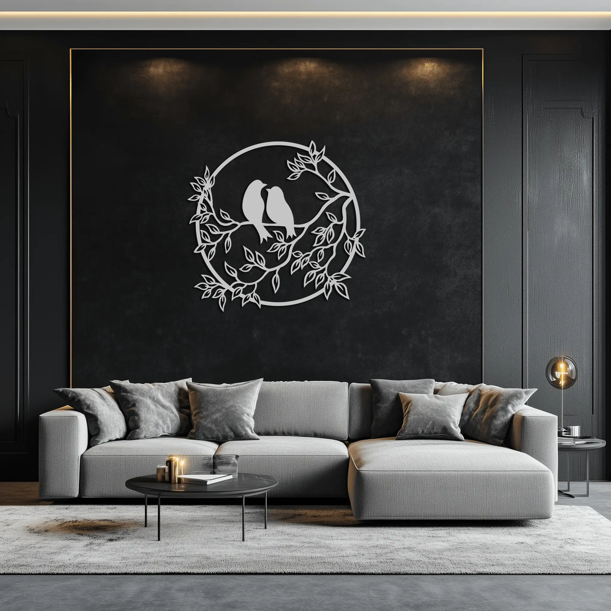 Love Birds Metal Wall Art - Romantic Steel Wall Decor for Home and Bedroom - KAF023 by Enova Art