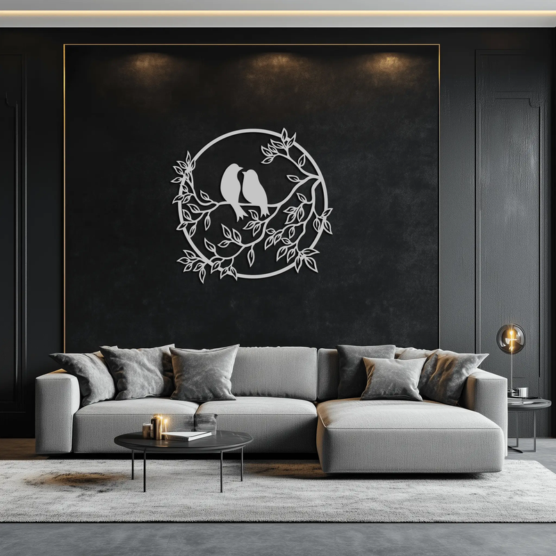 Love Birds Metal Wall Art - Romantic Steel Wall Decor for Home and Bedroom - KAF023 by Enova Art