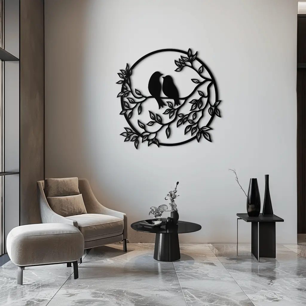 Love Birds Metal Wall Art - Romantic Steel Wall Decor for Home and Bedroom - KAF023 by Enova Art