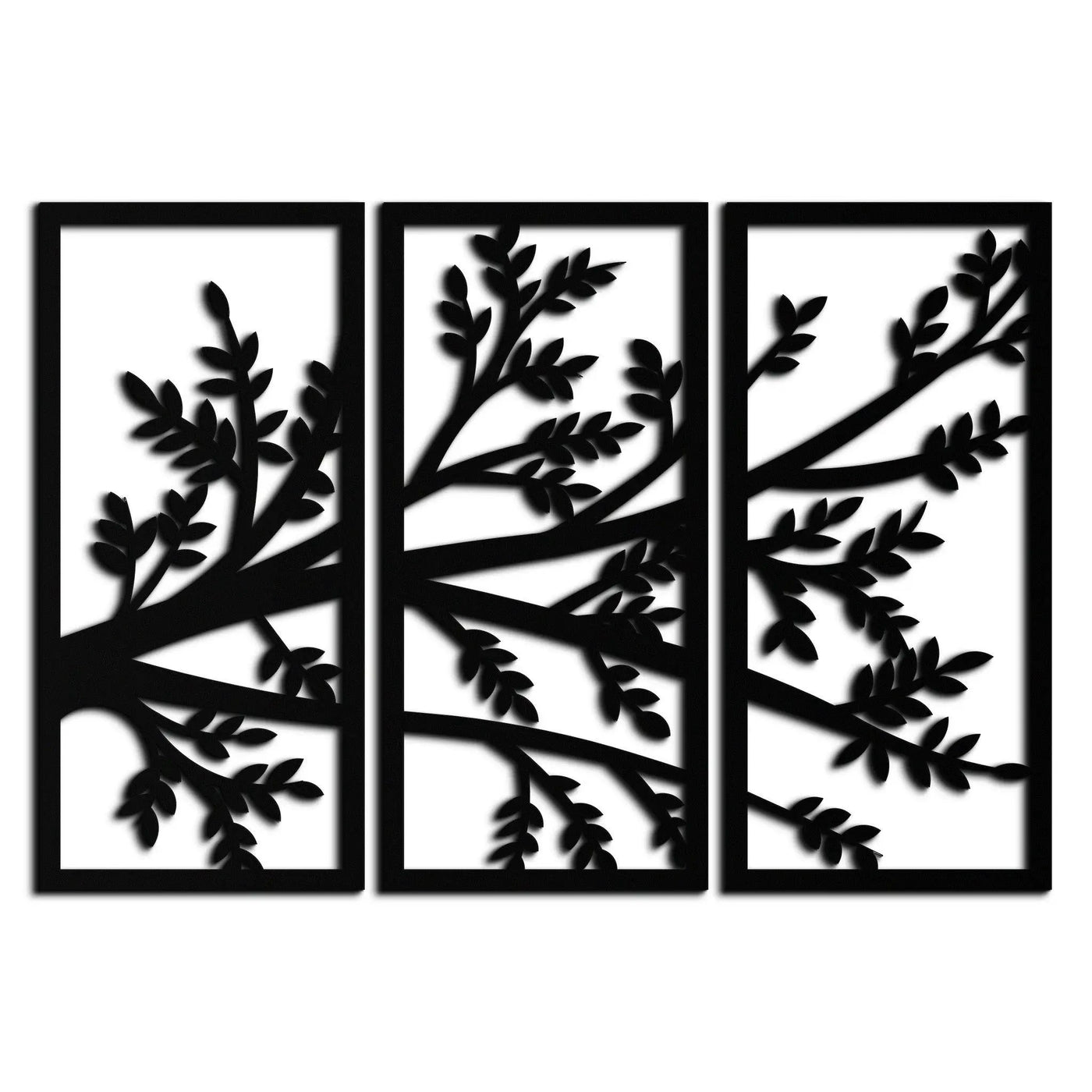 Branch Metal Wall Art - Three-Panel Nature-Inspired Steel Wall Decor - KAF024 by Enova Art
