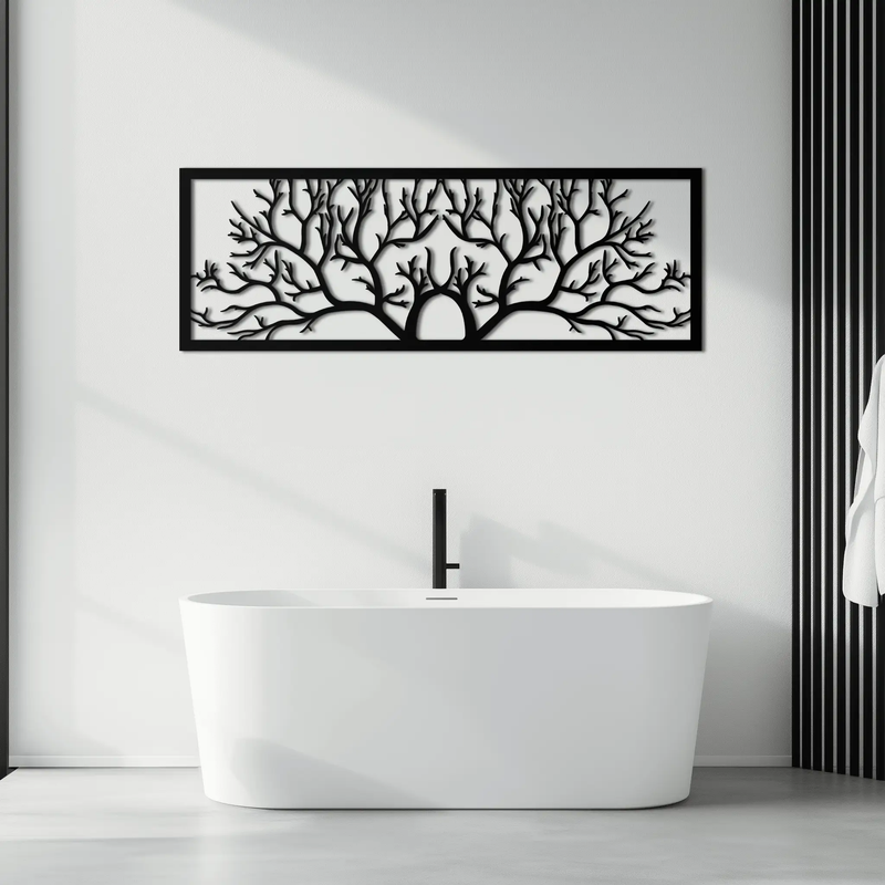 Tree of Life Metal Wall Art - Large Horizontal Steel Wall Decor - KAF025 by Enova Art