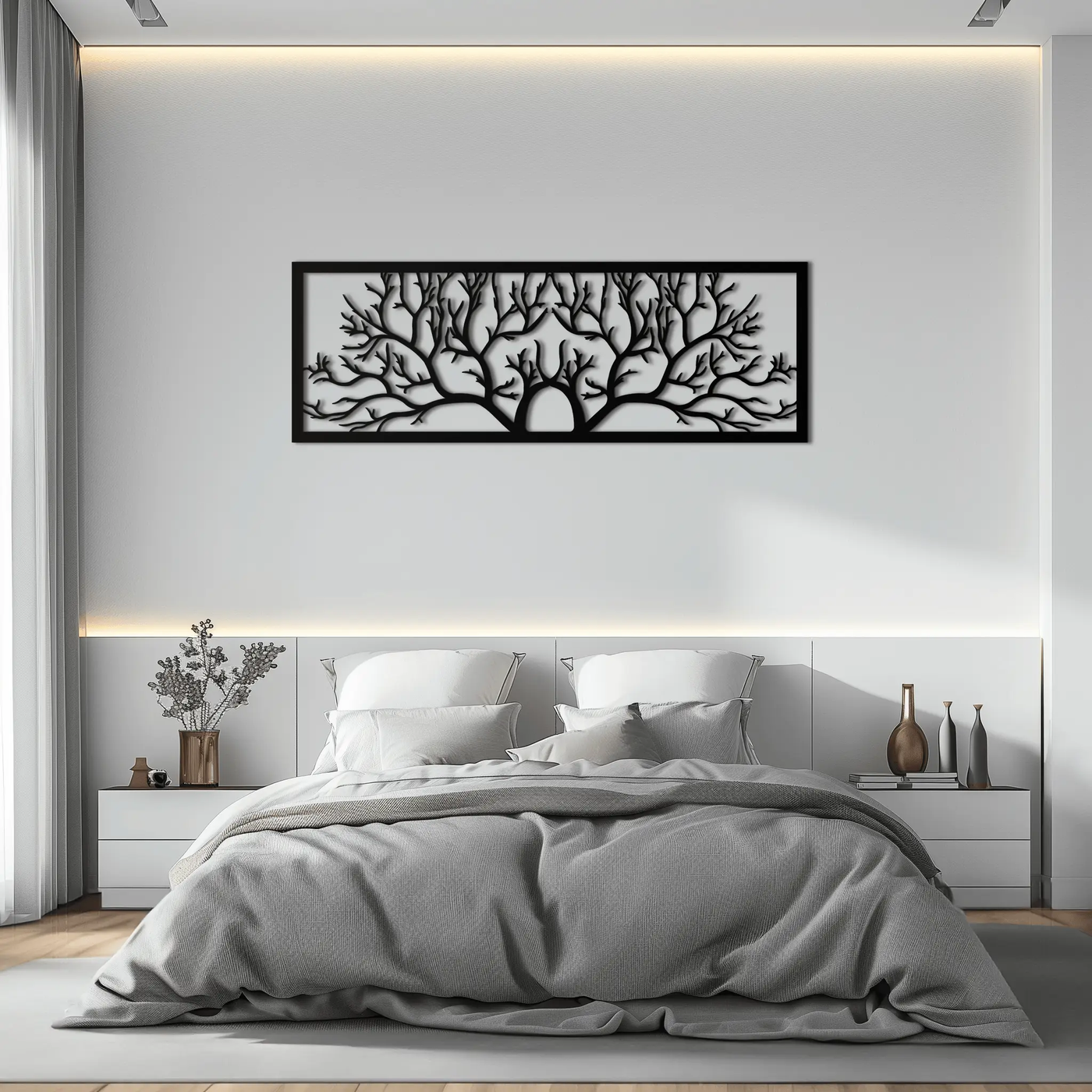 Tree of Life Metal Wall Art - Large Horizontal Steel Wall Decor - KAF025 by Enova Art