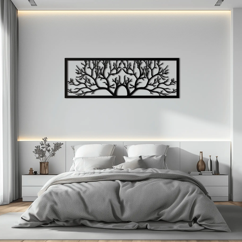 Tree of Life Metal Wall Art - Large Horizontal Steel Wall Decor - KAF025 by Enova Art