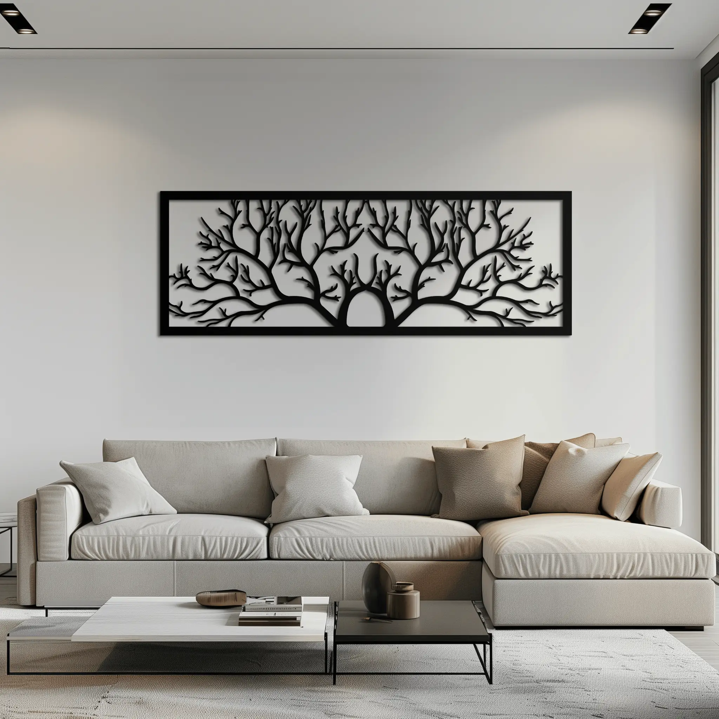 Tree of Life Metal Wall Art - Large Horizontal Steel Wall Decor - KAF025 by Enova Art