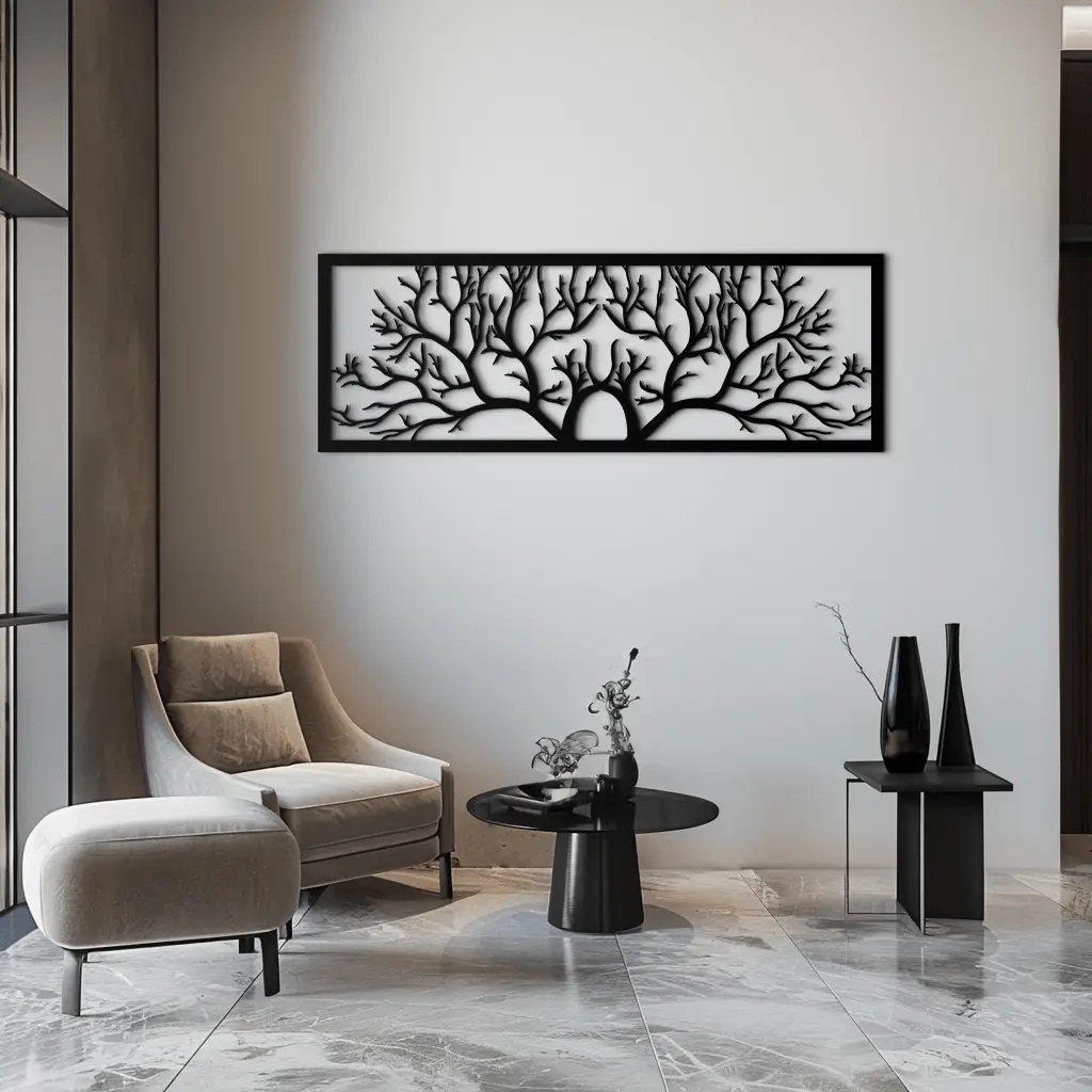 Tree of Life Metal Wall Art - Large Horizontal Steel Wall Decor - KAF025 by Enova Art