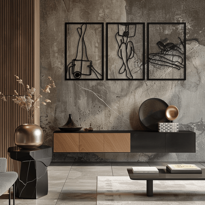 Reading Woman Metal Wall Art - Modern Minimalist Steel Wall Decor - KAF026 by Enova Art
