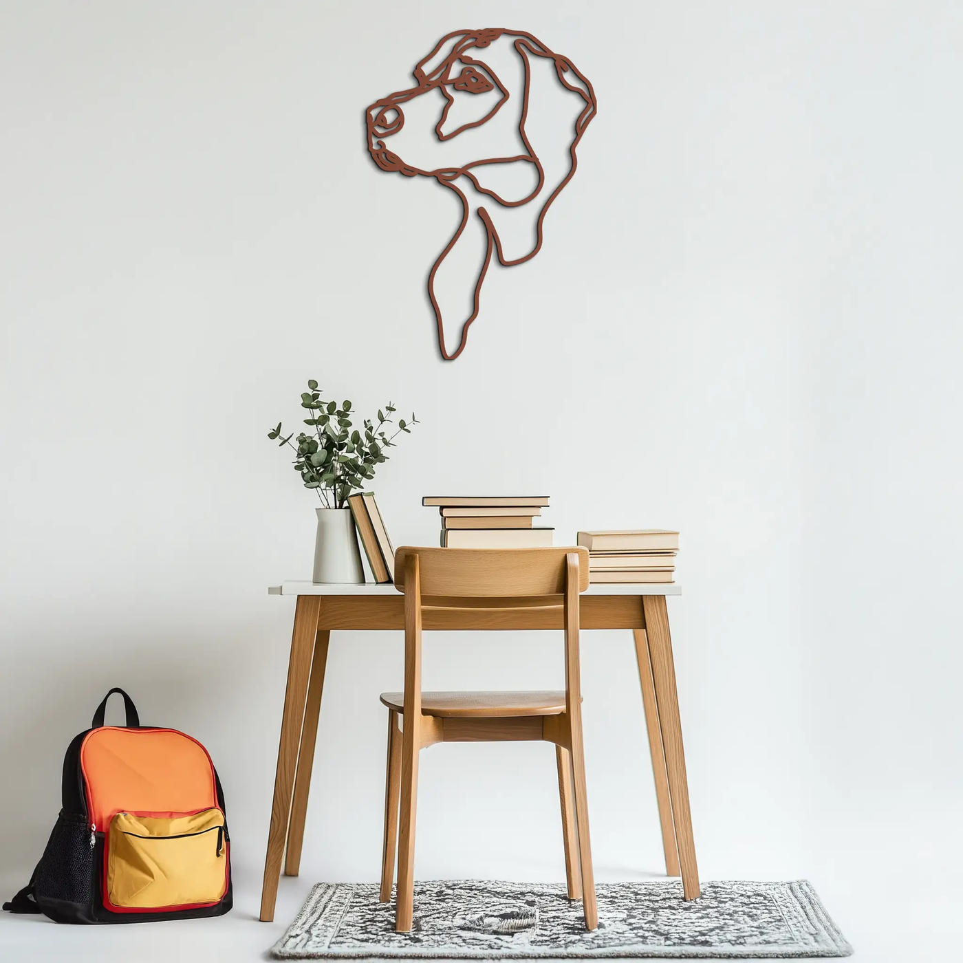 Minimalist Dog Line Art - Modern Metal Wall Decor - KAF027 by Enova Art