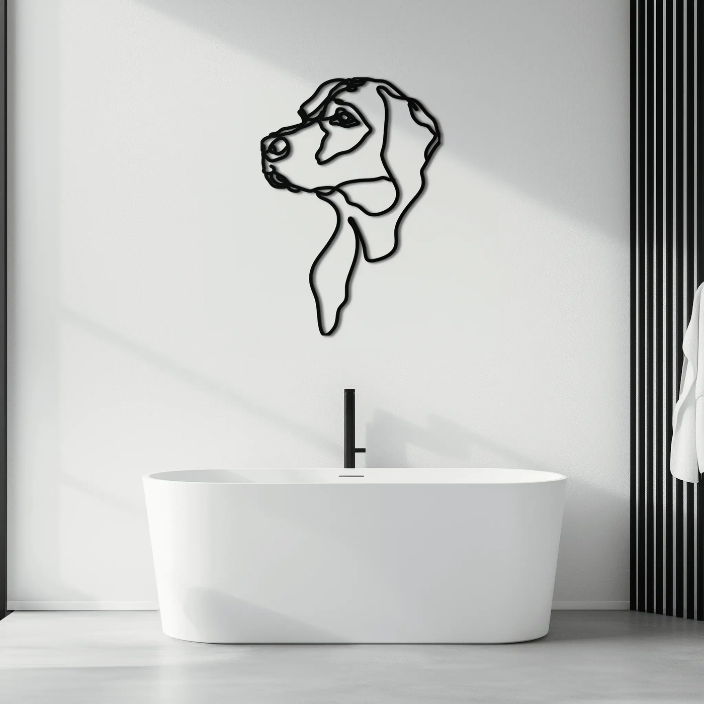 Minimalist Dog Line Art - Modern Metal Wall Decor - KAF027 by Enova Art