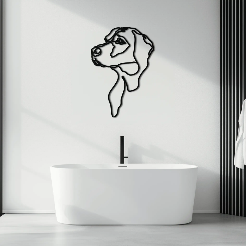 Minimalist Dog Line Art - Modern Metal Wall Decor - KAF027 by Enova Art