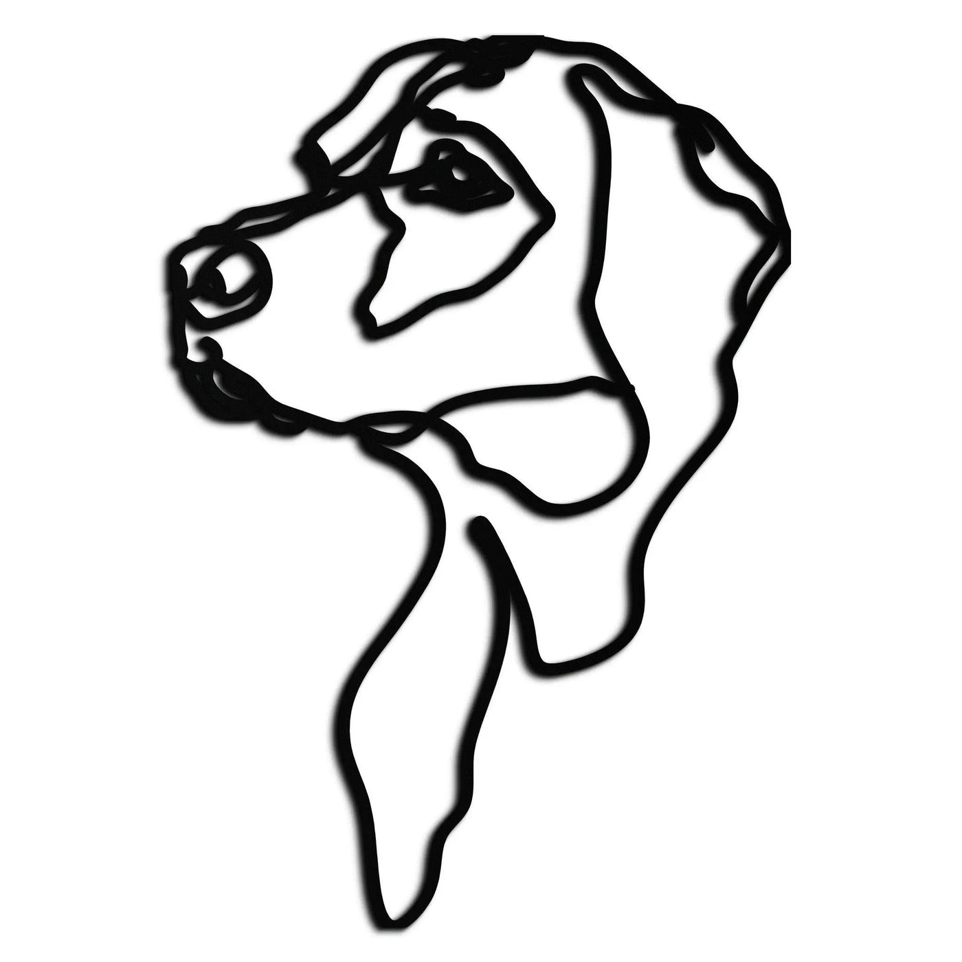 Minimalist Dog Line Art - Modern Metal Wall Decor - KAF027 by Enova Art