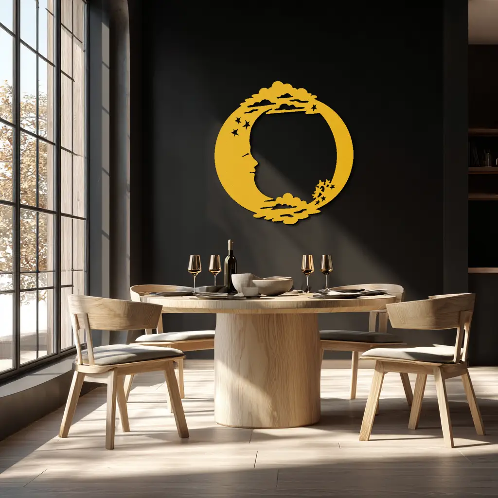 Moon & Stars Metal Wall Art - Celestial-Inspired Steel Wall Decor - KAF029 by Enova Art