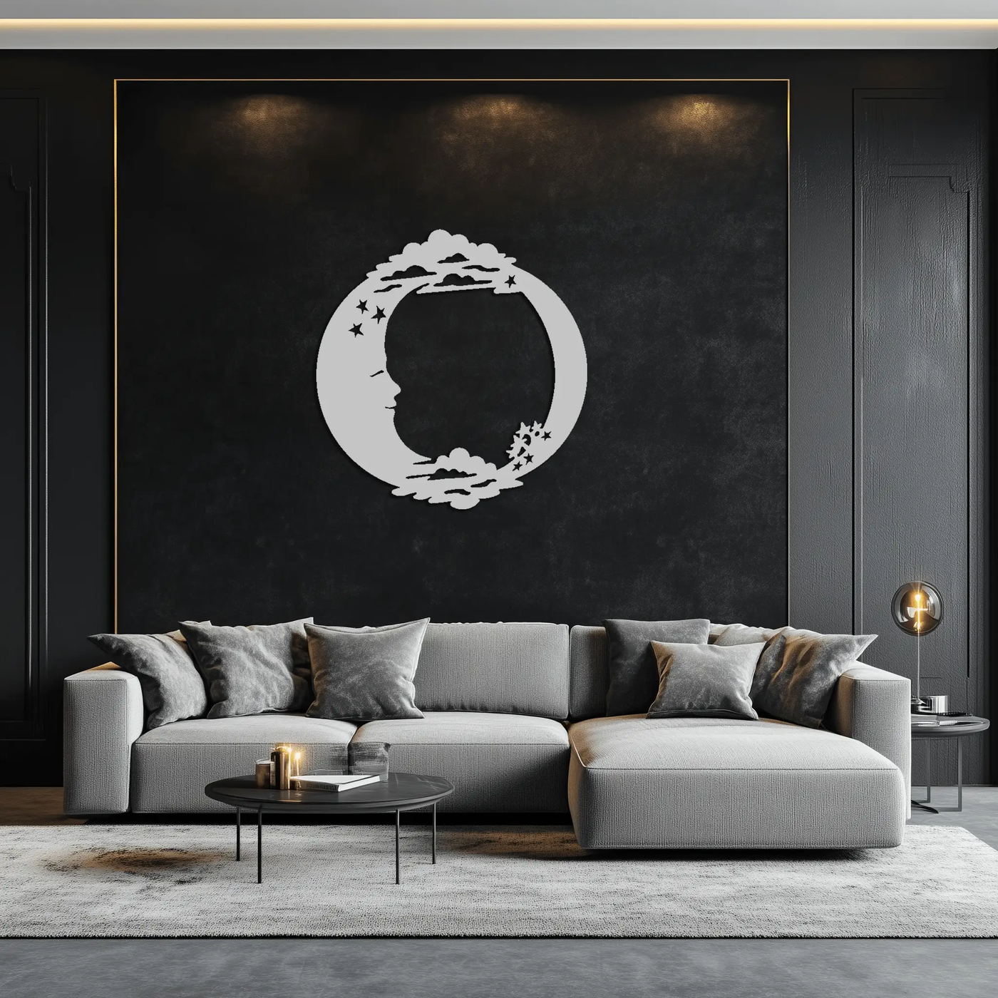 Moon & Stars Metal Wall Art - Celestial-Inspired Steel Wall Decor - KAF029 by Enova Art
