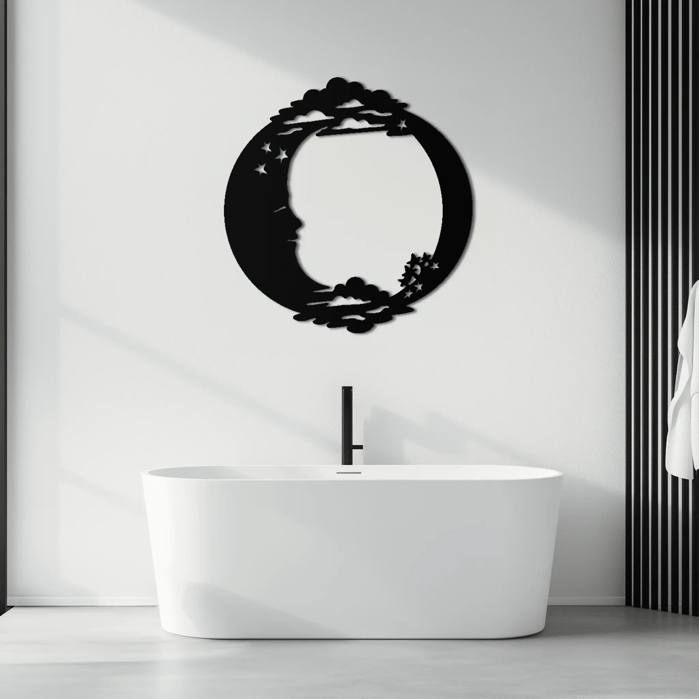 Moon & Stars Metal Wall Art - Celestial-Inspired Steel Wall Decor - KAF029 by Enova Art