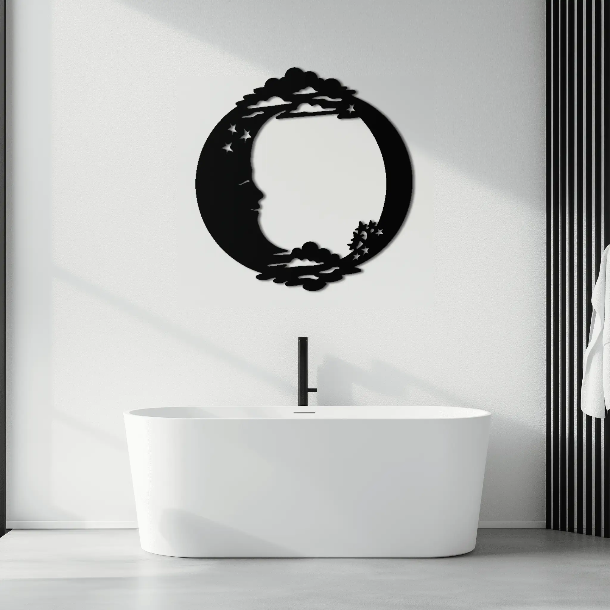 Moon & Stars Metal Wall Art - Celestial-Inspired Steel Wall Decor - KAF029 by Enova Art
